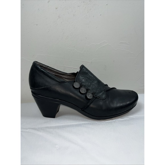 Abeo B.I.O Shoes - Abeo B.I.O Womens Rikki Black Leather Zip Loafer Bootie Shoes Sz 9.5M Comfort